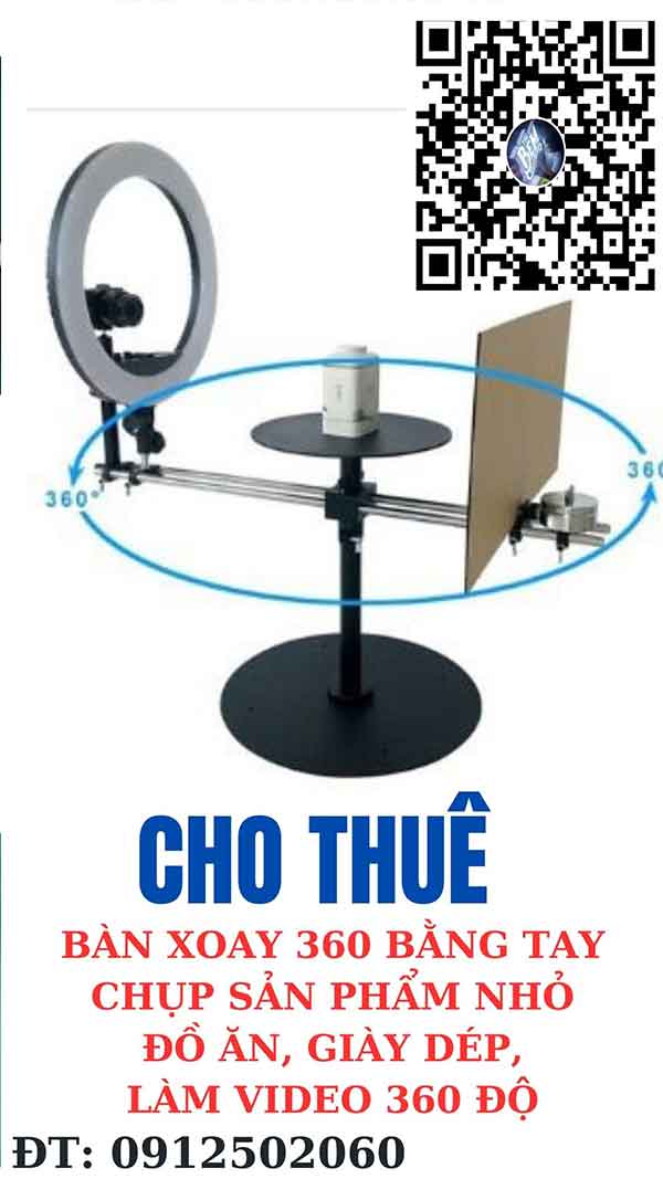 cho thuê bàn xoay chụp hình, quay video 360 loại nhỏ