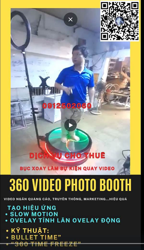 tìm thuê bục xoay video photobooth 360