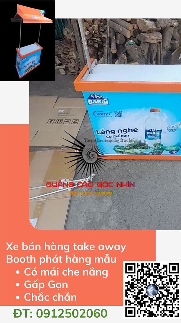 quầy booth sampling bằng sắt gấp gọn