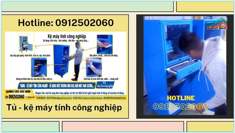 tủ vi tính bằng sắt có khóa