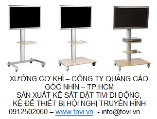 Kệ tivi có giá đặt camera - đế bánh xe di động