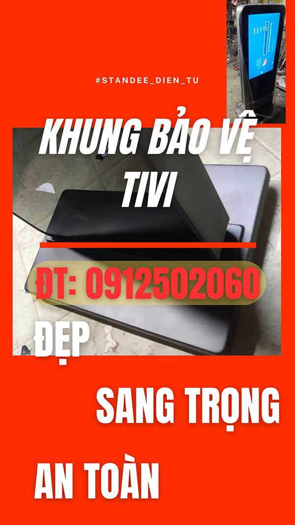 chân đế khung standee điện tử bảo vệ tivi