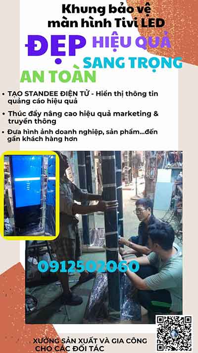 khung ghép màn hình quảng cáo chân đứng LCD