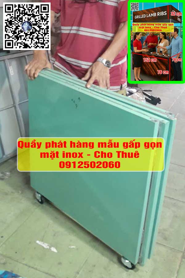 Quầy booth sampling inox cho thuê