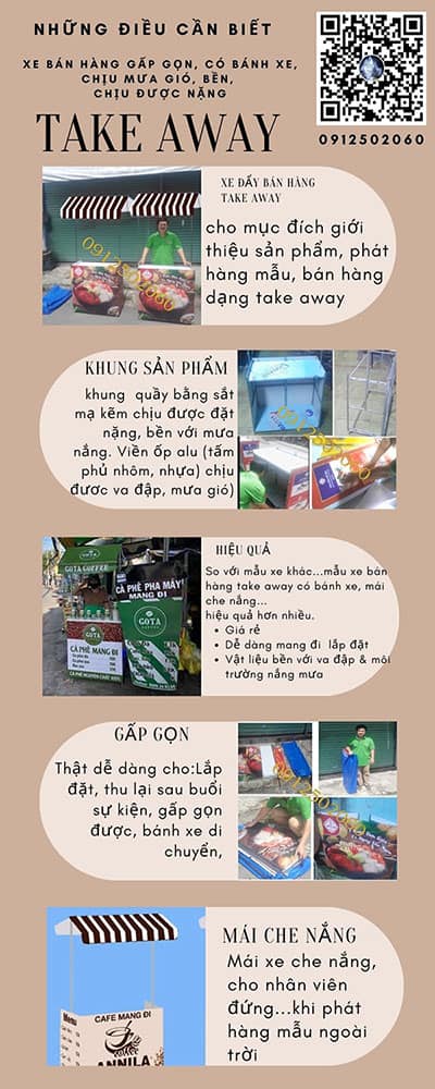 tìm hiểu xe đẩy bán hàng take away giá rẻ