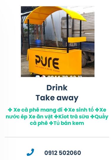xe bán đồ uống drink take away