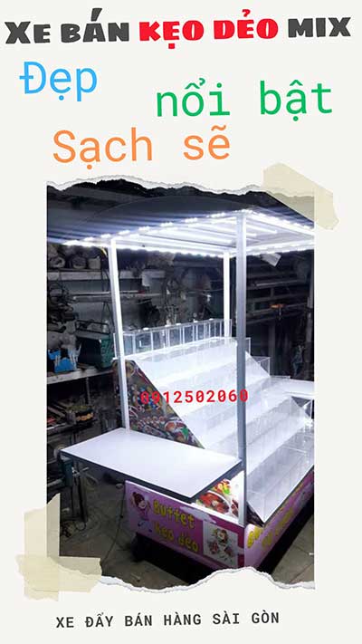 xe bán hàng kẹo dẻo