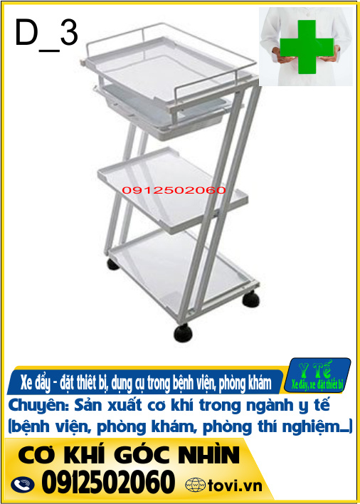 xe đẩy inox y tế - trong bệnh viện phòng khám