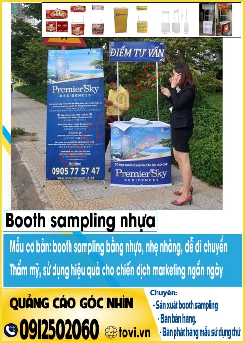 booth sampling nhựa nhân viên tư vấn bất động sản