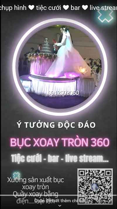 bục xoay chụp hình cô dâu chú rể