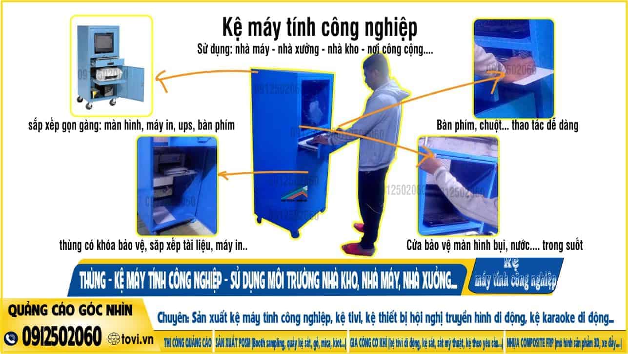 thùng máy tính công nghiệp màn hình máy in ups cho nhà xưởng, nhà kho, nhà máy