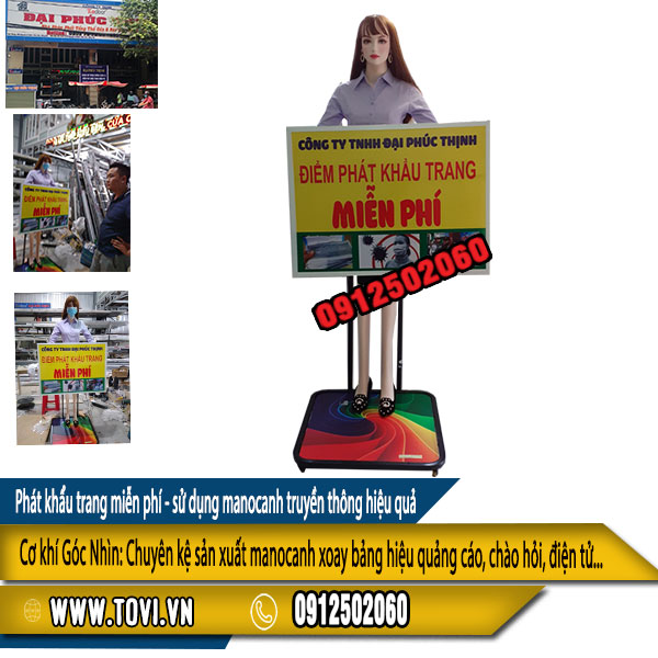 Manocanh xoay bảng hiệu quảng cáo tại Đồng Nai