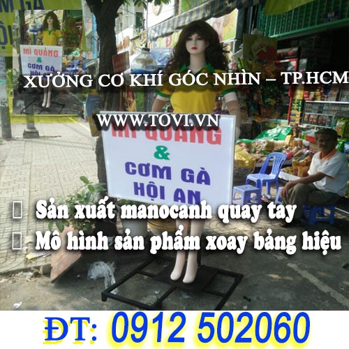 Sản xuất manocanh xoay bảng hiệu uy tín ở Sài Gòn