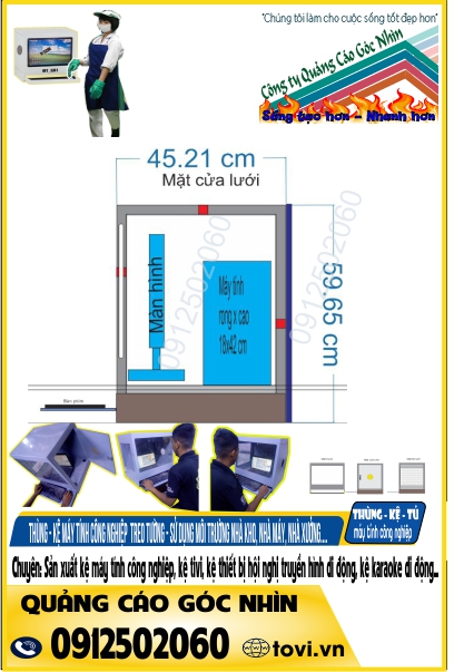 kích thước thùng kệ máy vi tính trong nhà xưởng