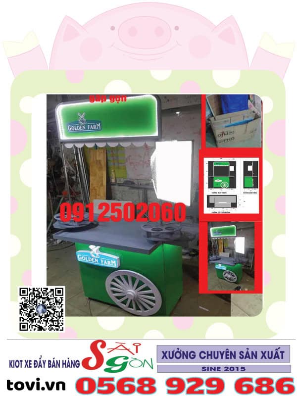 xe booth bán hàng gấp gọn,