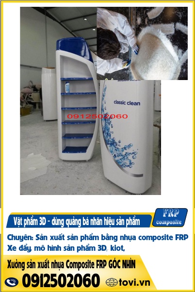 kệ hình sản phẩm 3D bằng nhựa composite frp