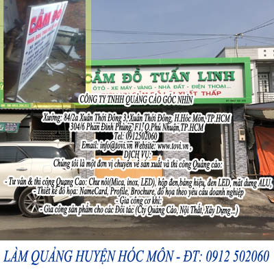 làm quảng cáo giá rẻ ở đường Trần Văn Mười - Hóc Môn