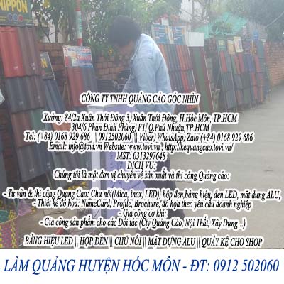 làm quảng cáo ở huyện hóc môn