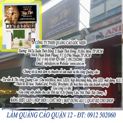bảng hiệu quận 12 - salon hair - Lê Văn Khương, quận 12