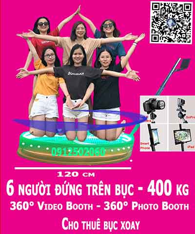 quay video 360 độ - loại lớn 120 cm - 6 người đứng 400kg