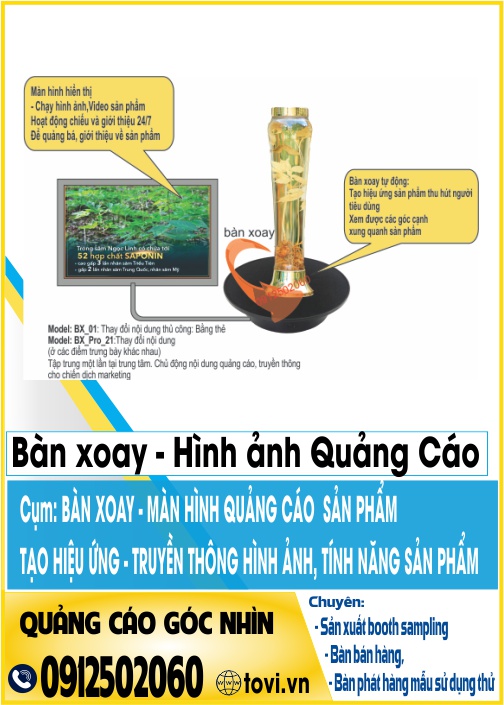 trưng bày sản phẩm - sử dụng kệ xoay