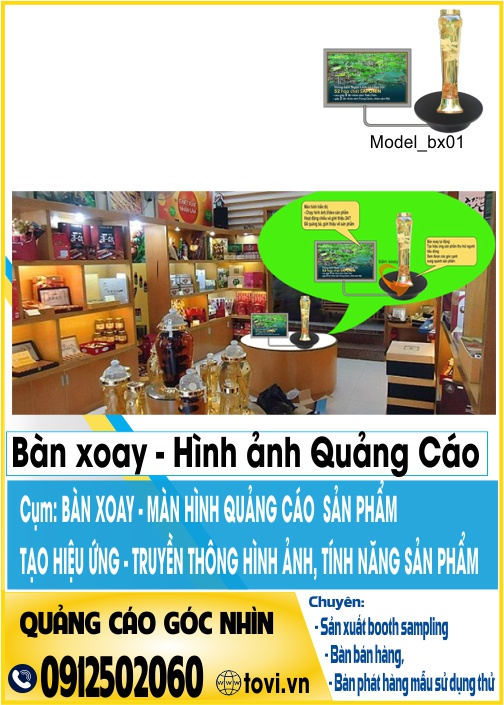 bàn xoay trưng bày sản phẩm - hình ảnh, video minh họa