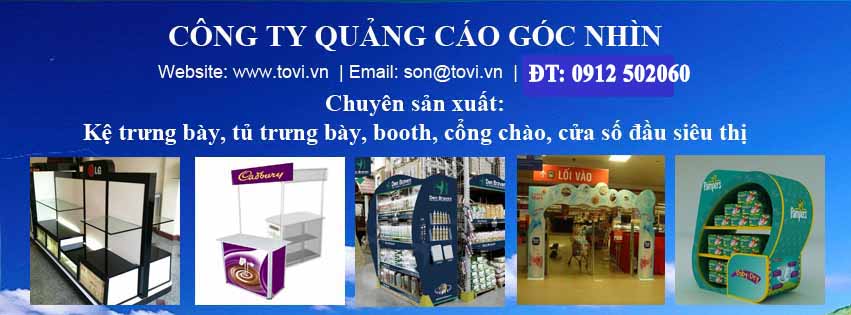 Sản xuất và gia công kệ quảng cáo