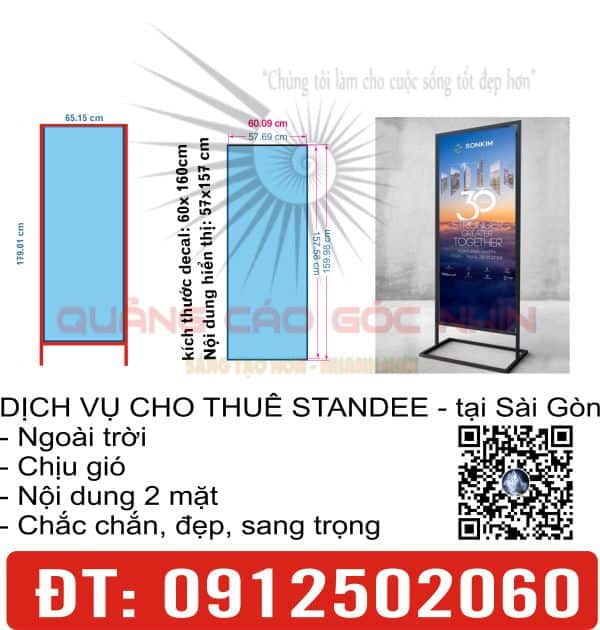 cho thuê standee ngoài trời