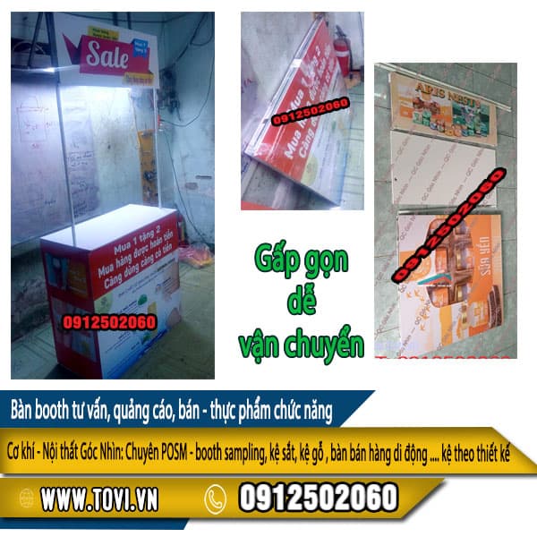 bàn booth tư vấn - quảng cáo - bán thực phẩm chức năng