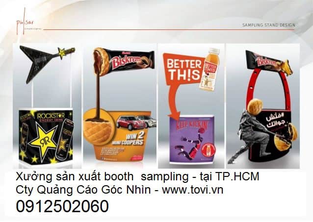 Mẫu booth sampling đẹp, độc, sáng tạo