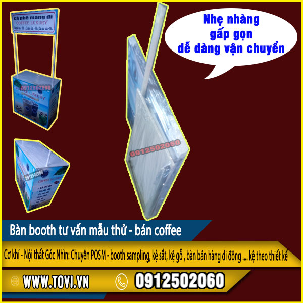 booth sắt gấp gọn dễ di chuyển