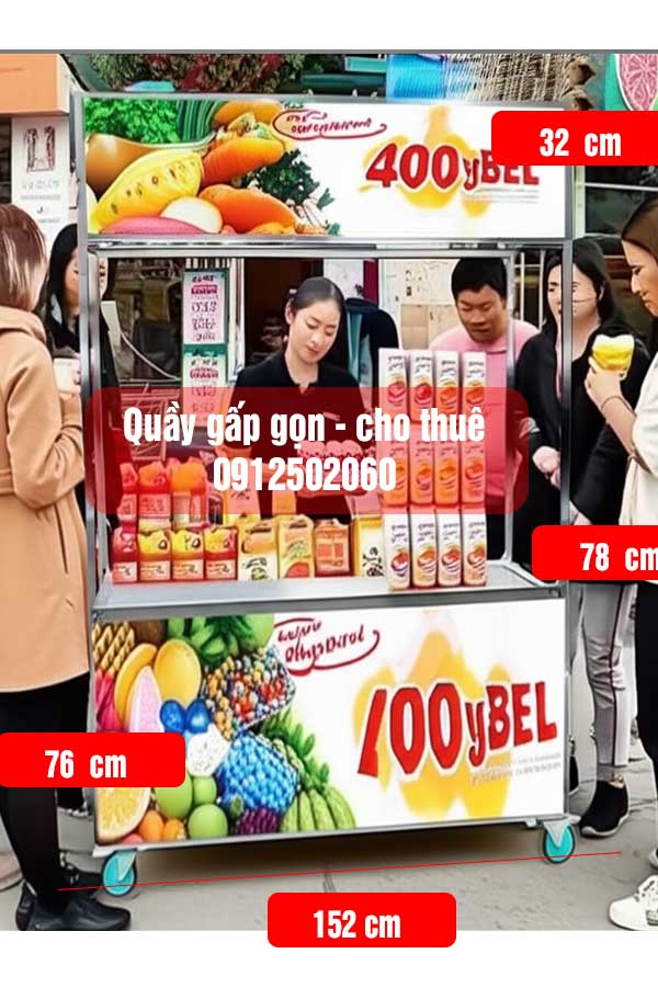 quầy phát hàng mẫu cho thuê
