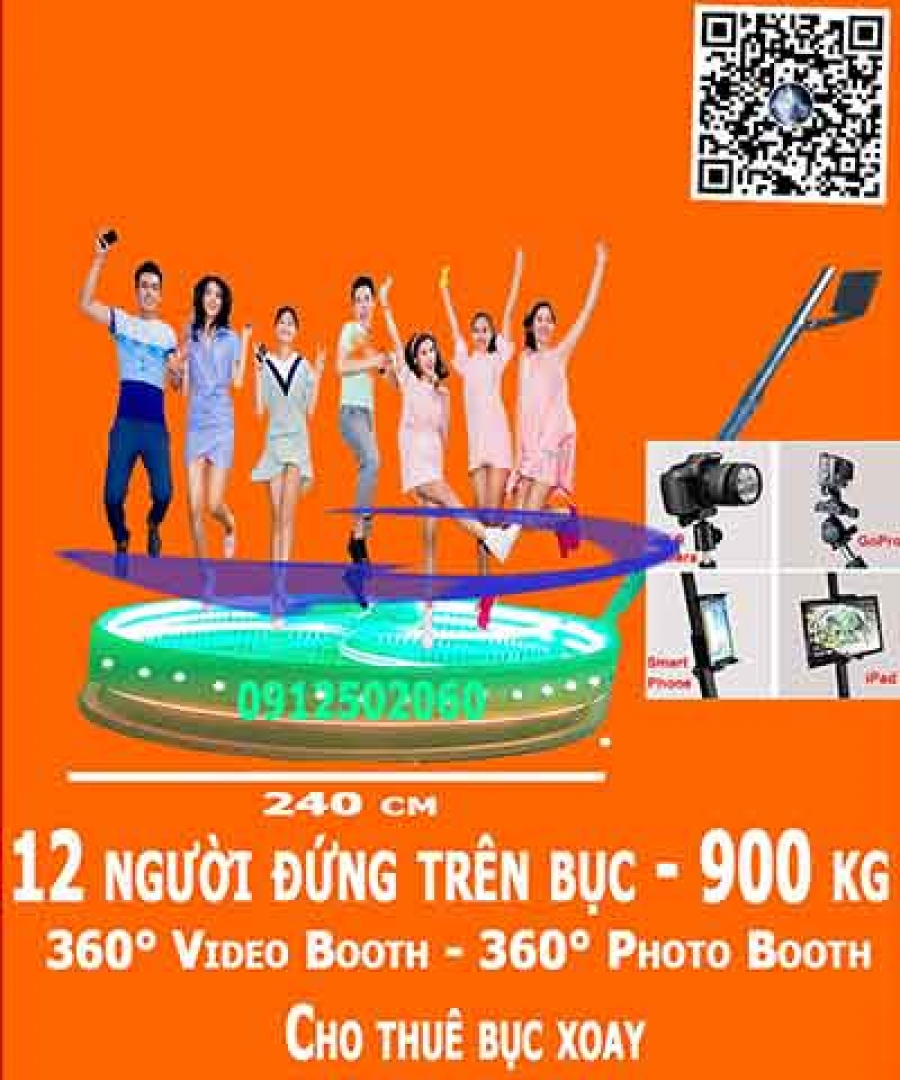 Cho Thuê】360° Photobooth Chụp Hình – 240Cm – 12 Người Đứng – Chịu Được 900Kg